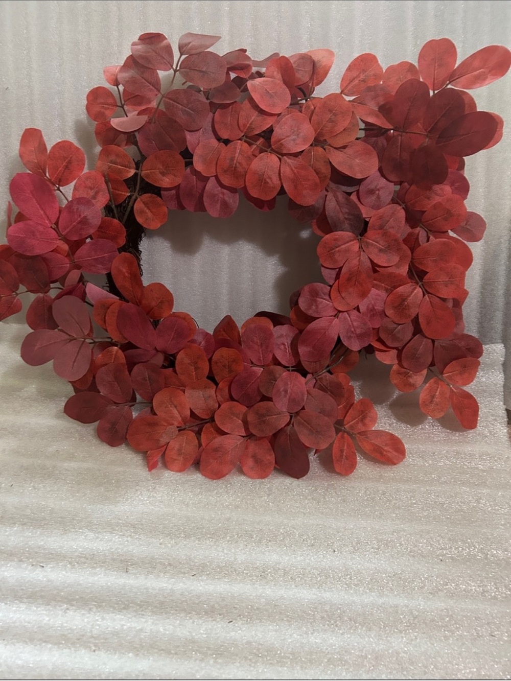 Threshold Red Eucalyptus-Style Holiday Wreath